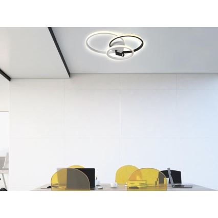 LED Pritemdomas lubinis šviestuvas LED/70W/230V 3000-6500K balta/juoda + nuotolinio valdymo pultas