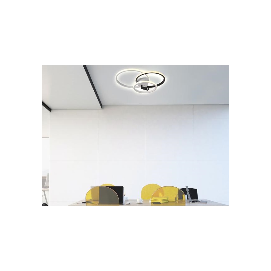 LED Pritemdomas lubinis šviestuvas LED/70W/230V 3000-6500K balta/juoda + nuotolinio valdymo pultas
