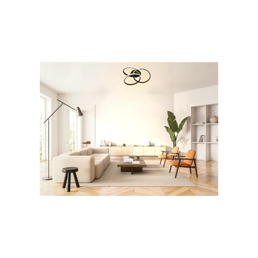 LED Pritemdomas lubinis šviestuvas LED/70W/230V 3000-6500K juoda + nuotolinio valdymo pultas