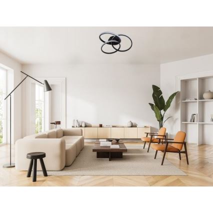 LED Pritemdomas lubinis šviestuvas LED/70W/230V 3000-6500K juoda + nuotolinio valdymo pultas