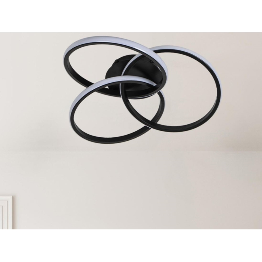 LED Pritemdomas lubinis šviestuvas LED/70W/230V 3000-6500K juoda + nuotolinio valdymo pultas