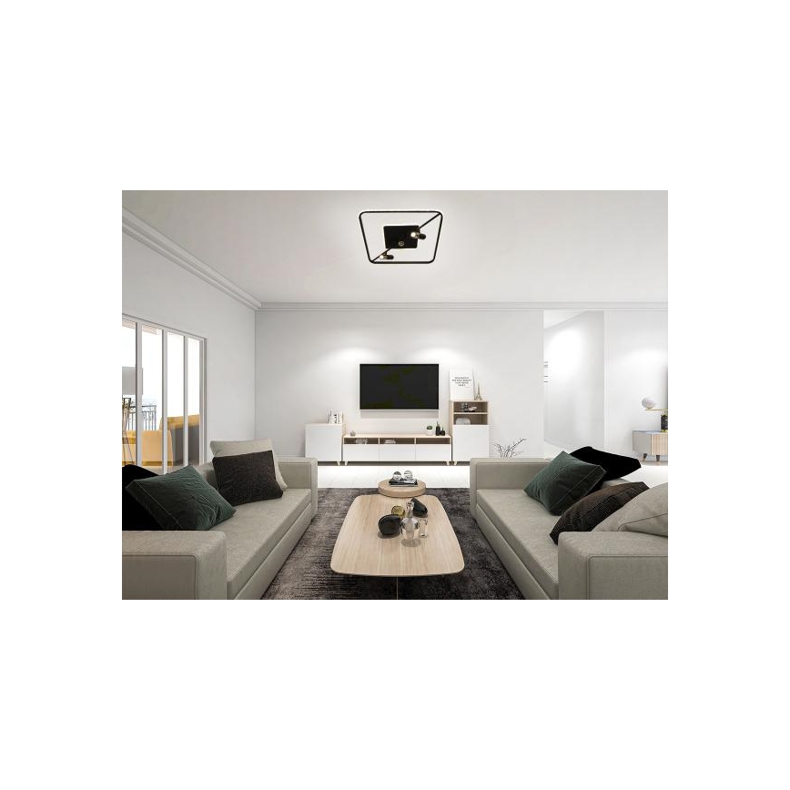 LED Pritemdomas lubinis šviestuvas LED/70W/230V 3000-6500K juoda + nuotolinio valdymo pultas
