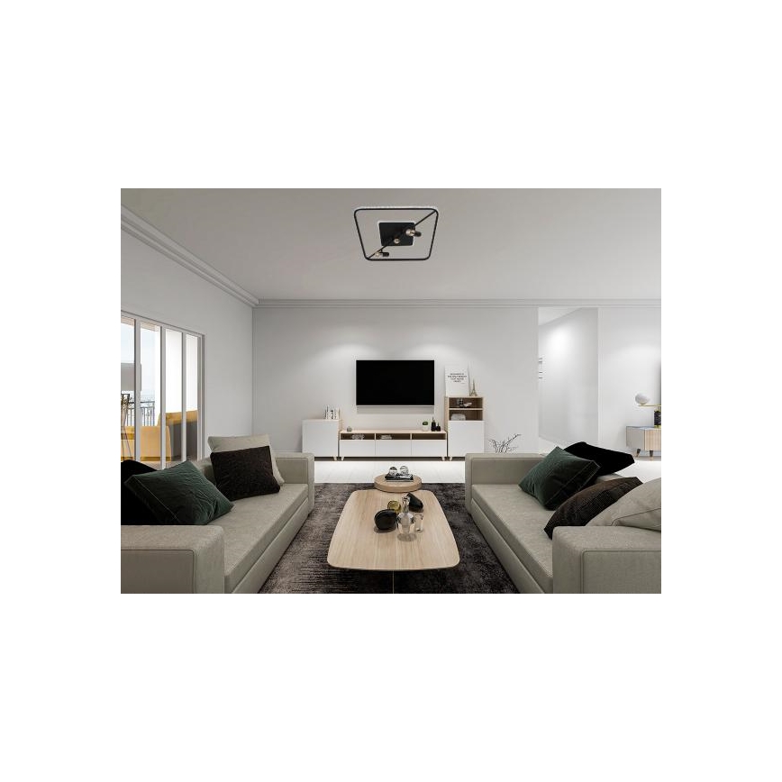 LED Pritemdomas lubinis šviestuvas LED/70W/230V 3000-6500K juoda + nuotolinio valdymo pultas