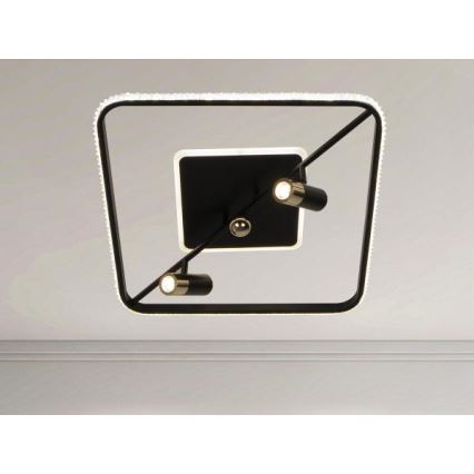 LED Pritemdomas lubinis šviestuvas LED/70W/230V 3000-6500K juoda + nuotolinio valdymo pultas