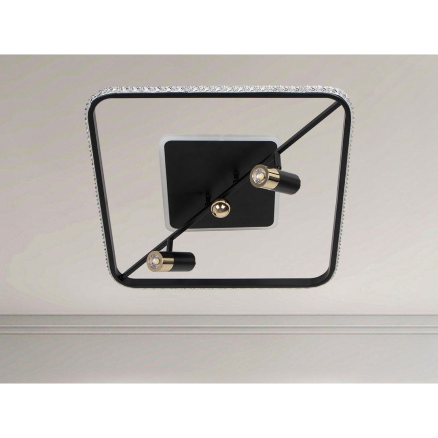 LED Pritemdomas lubinis šviestuvas LED/70W/230V 3000-6500K juoda + nuotolinio valdymo pultas