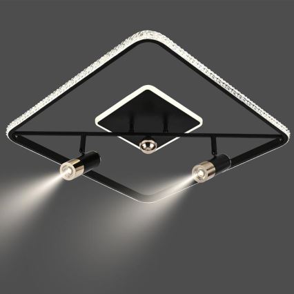 LED Pritemdomas lubinis šviestuvas LED/70W/230V 3000-6500K juoda + nuotolinio valdymo pultas