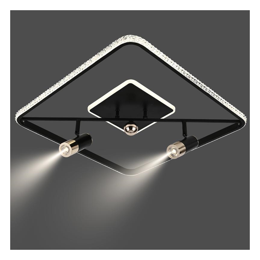 LED Pritemdomas lubinis šviestuvas LED/70W/230V 3000-6500K juoda + nuotolinio valdymo pultas
