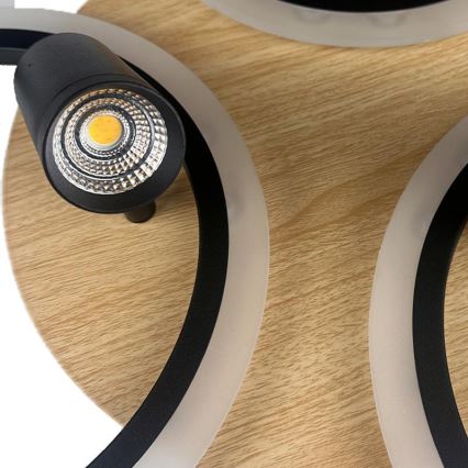 LED Pritemdomas lubinis šviestuvas LED/70W/230V 3000-6500K juoda/ruda + nuotolinio valdymo pultas