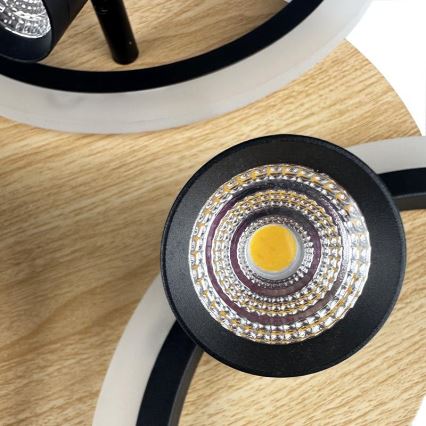 LED Pritemdomas lubinis šviestuvas LED/70W/230V 3000-6500K juoda/ruda + nuotolinio valdymo pultas