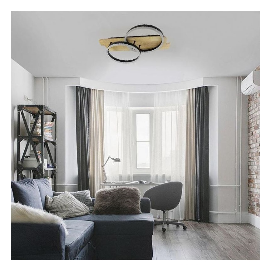 LED Pritemdomas lubinis šviestuvas LED/70W/230V 3000-6500K ąžuolas + nuotolinio valdymo pultas