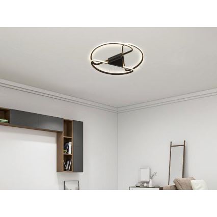 LED Pritemdomas lubinis šviestuvas LED/75W/230V 3000-6500K juoda + nuotolinio valdymo pultas