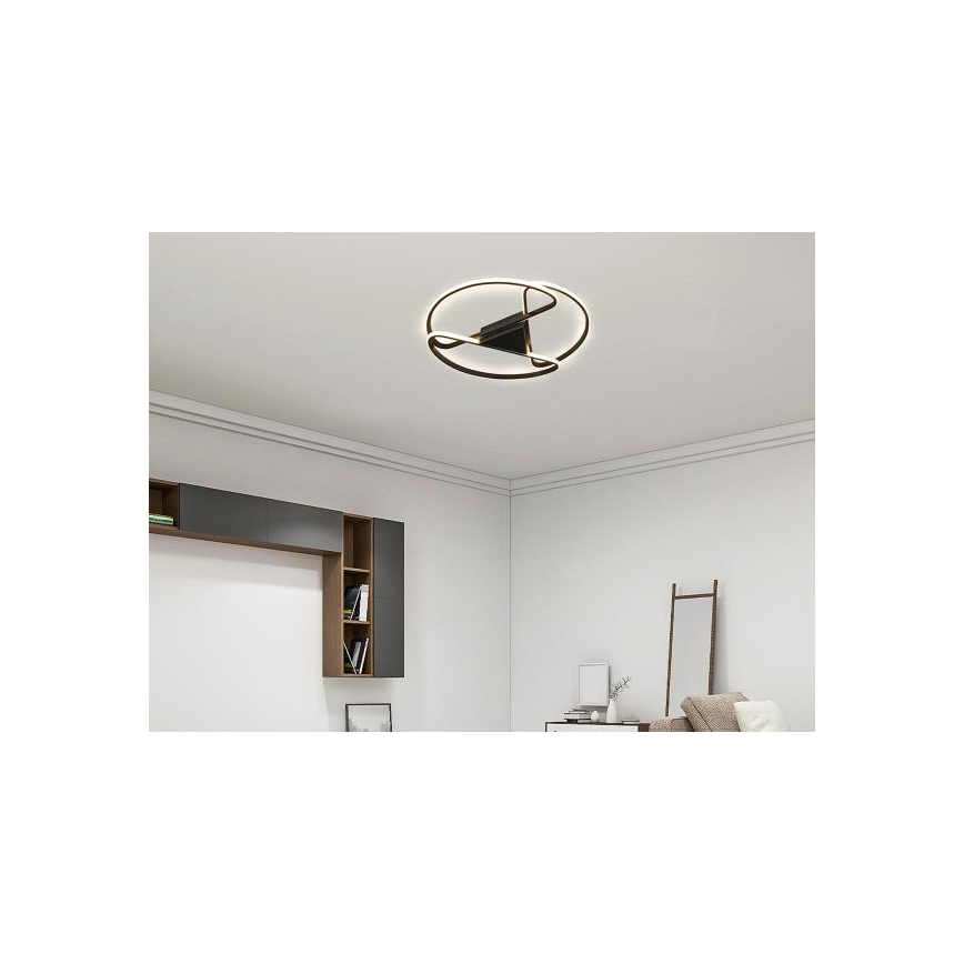 LED Pritemdomas lubinis šviestuvas LED/75W/230V 3000-6500K juoda + nuotolinio valdymo pultas