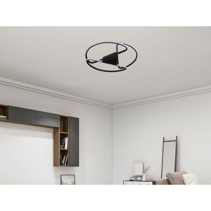 LED Pritemdomas lubinis šviestuvas LED/75W/230V 3000-6500K juoda + nuotolinio valdymo pultas