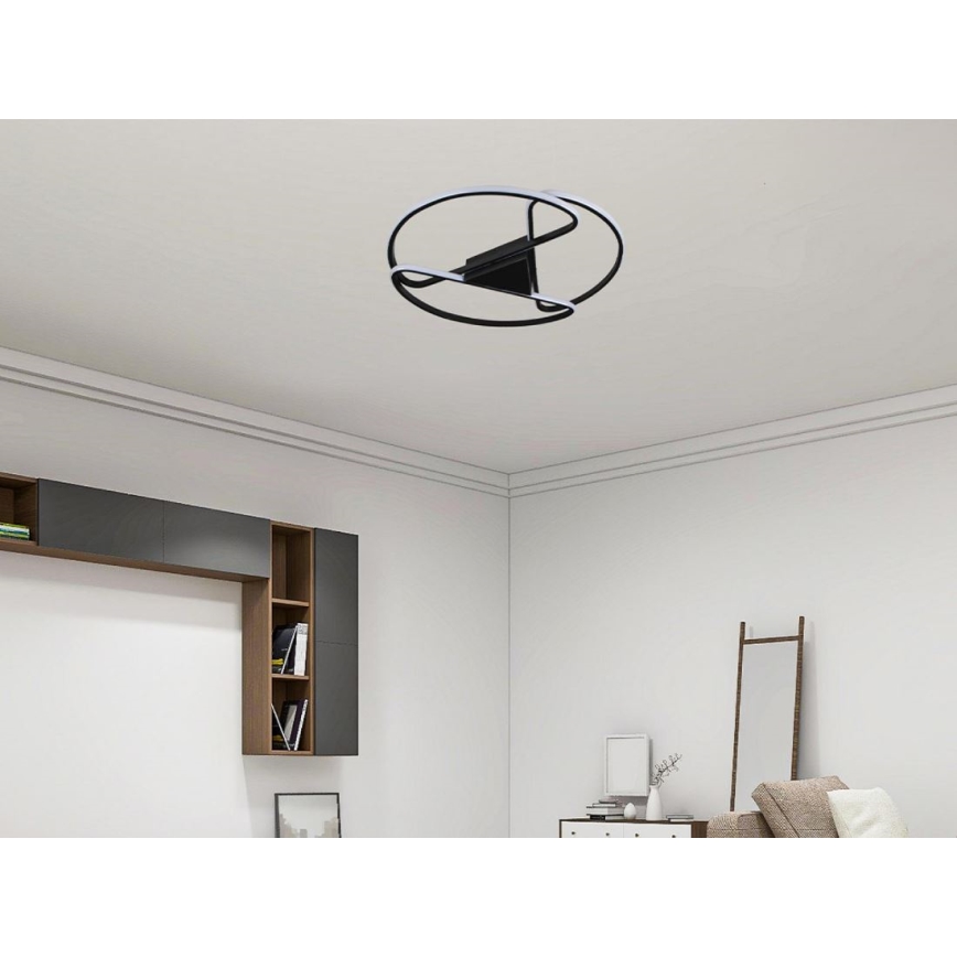 LED Pritemdomas lubinis šviestuvas LED/75W/230V 3000-6500K juoda + nuotolinio valdymo pultas