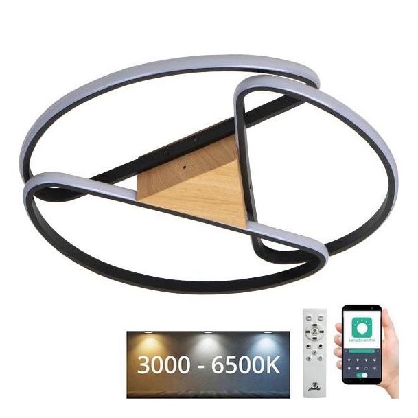 LED Pritemdomas lubinis šviestuvas LED/75W/230V 3000-6500K ruda/juoda + nuotolinio valdymo pultas