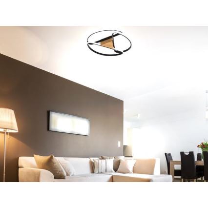 LED Pritemdomas lubinis šviestuvas LED/75W/230V 3000-6500K ruda/juoda + nuotolinio valdymo pultas