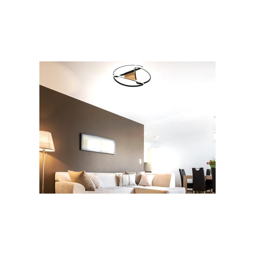 LED Pritemdomas lubinis šviestuvas LED/75W/230V 3000-6500K ruda/juoda + nuotolinio valdymo pultas