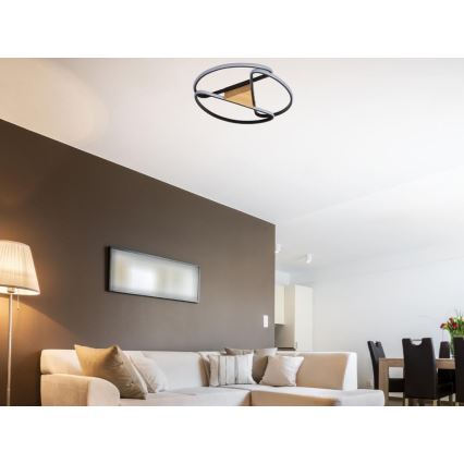 LED Pritemdomas lubinis šviestuvas LED/75W/230V 3000-6500K ruda/juoda + nuotolinio valdymo pultas