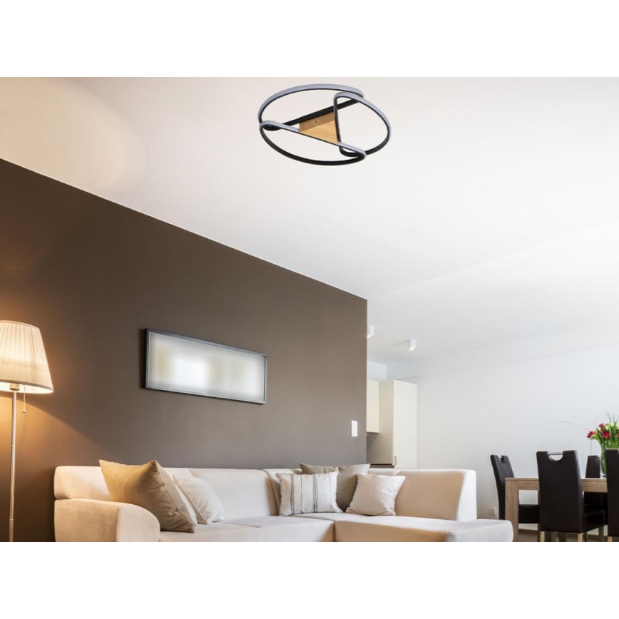 LED Pritemdomas lubinis šviestuvas LED/75W/230V 3000-6500K ruda/juoda + nuotolinio valdymo pultas