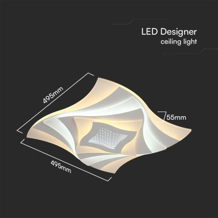 LED Pritemdomas lubinis šviestuvas LED/75W/230V 3000-6500K + nuotolinio valdymo pultas