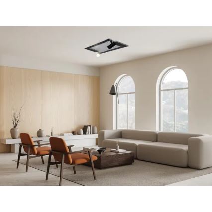 LED Pritemdomas lubinis šviestuvas LED/80W/230V 3000-6500K juoda + nuotolinio valdymo pultas