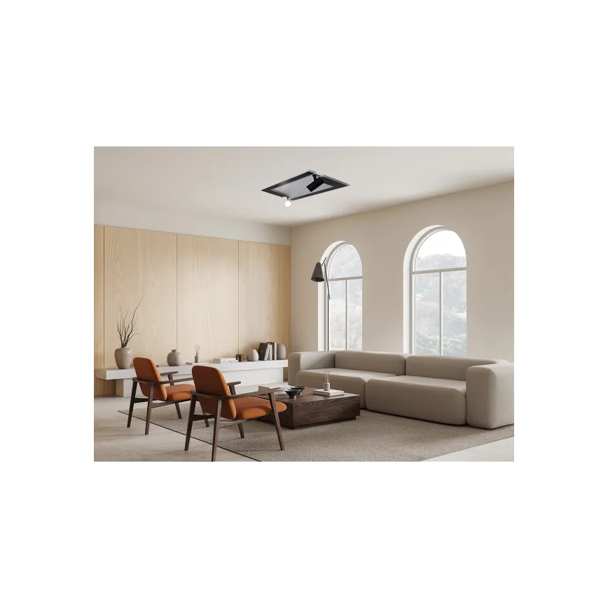 LED Pritemdomas lubinis šviestuvas LED/80W/230V 3000-6500K juoda + nuotolinio valdymo pultas