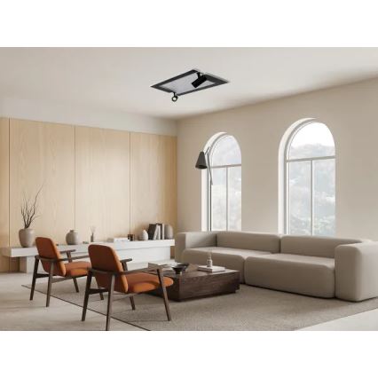 LED Pritemdomas lubinis šviestuvas LED/80W/230V 3000-6500K juoda + nuotolinio valdymo pultas