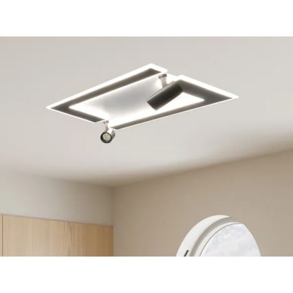 LED Pritemdomas lubinis šviestuvas LED/80W/230V 3000-6500K juoda + nuotolinio valdymo pultas