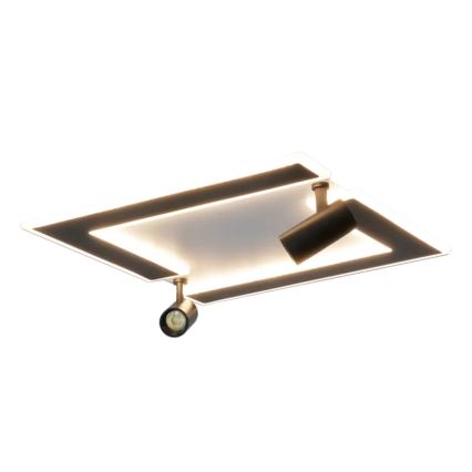 LED Pritemdomas lubinis šviestuvas LED/80W/230V 3000-6500K juoda + nuotolinio valdymo pultas