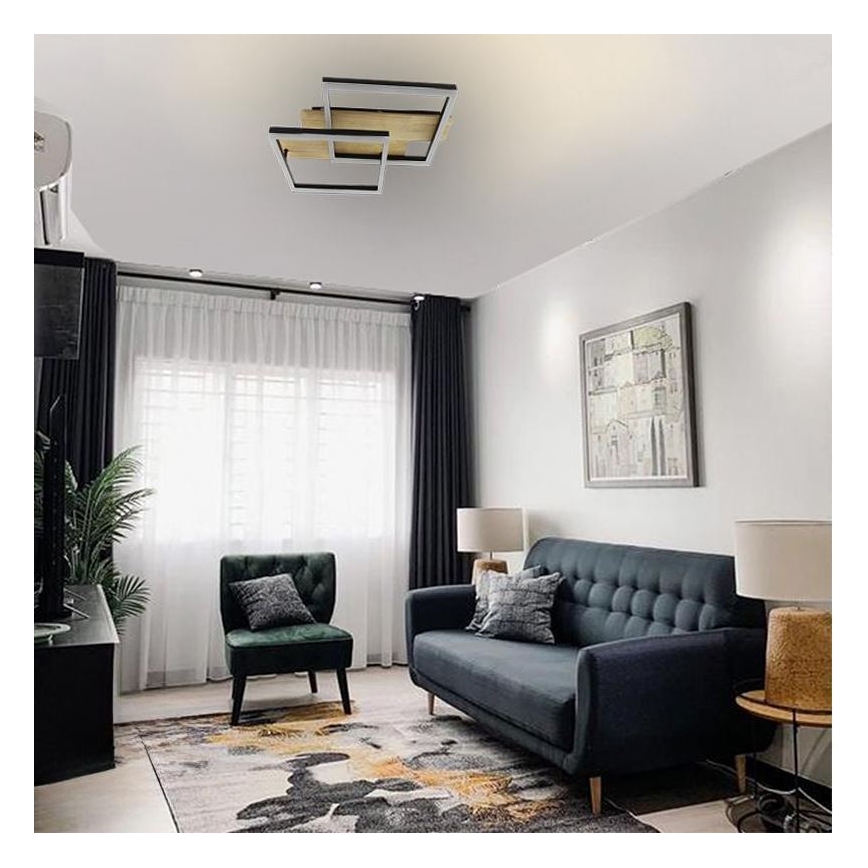 LED Pritemdomas lubinis šviestuvas LED/85W/230V 3000-6500K ąžuolas + nuotolinio valdymo pultas