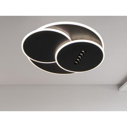 LED Pritemdomas lubinis šviestuvas LED/90W/230V 3000-6500K juoda + nuotolinio valdymo pultas