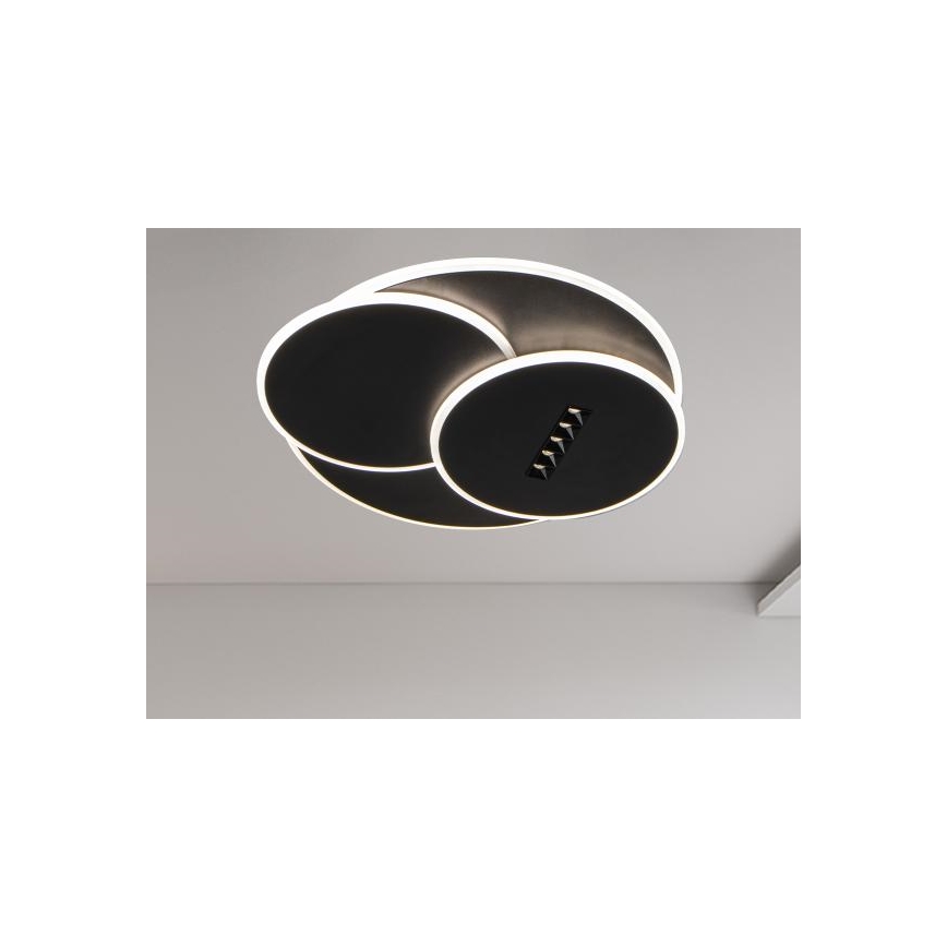 LED Pritemdomas lubinis šviestuvas LED/90W/230V 3000-6500K juoda + nuotolinio valdymo pultas