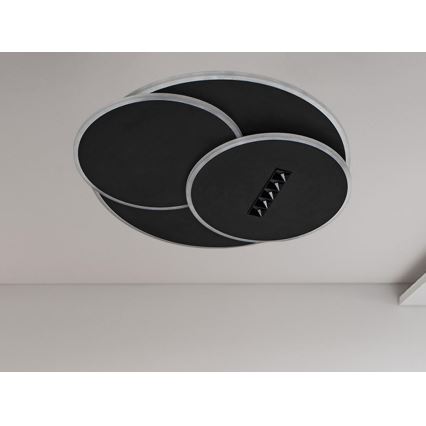 LED Pritemdomas lubinis šviestuvas LED/90W/230V 3000-6500K juoda + nuotolinio valdymo pultas