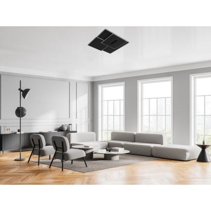 LED Pritemdomas lubinis šviestuvas LED/95W/230V 3000-6500K juoda + nuotolinio valdymo pultas