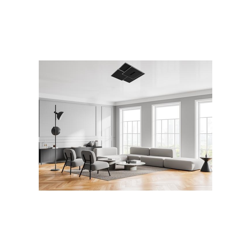 LED Pritemdomas lubinis šviestuvas LED/95W/230V 3000-6500K juoda + nuotolinio valdymo pultas