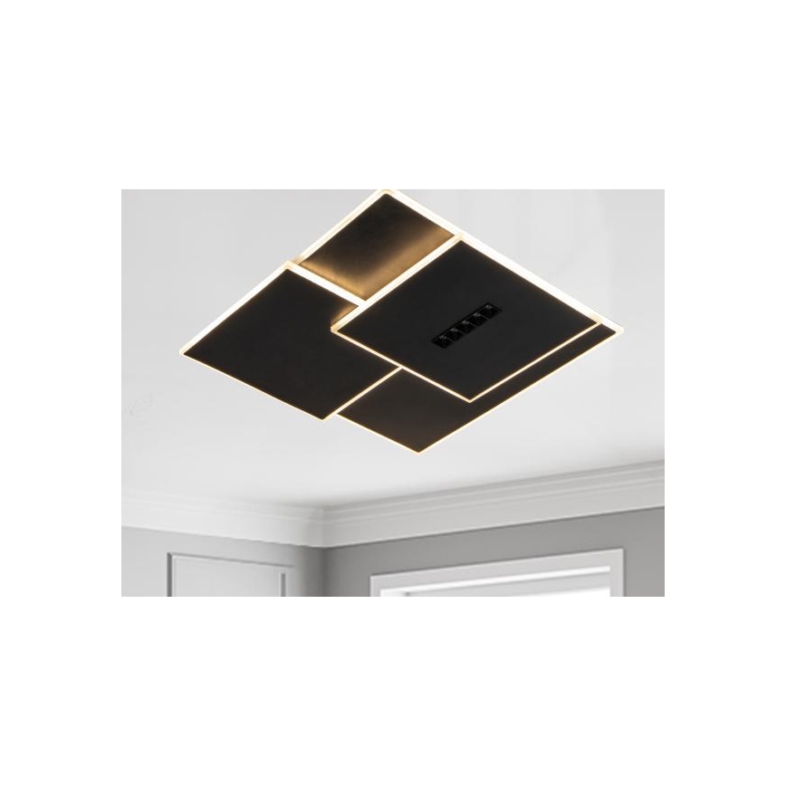 LED Pritemdomas lubinis šviestuvas LED/95W/230V 3000-6500K juoda + nuotolinio valdymo pultas