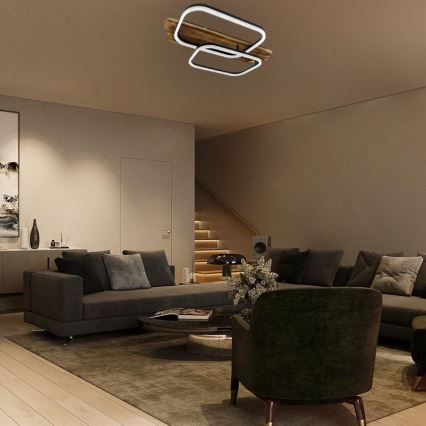 LED Pritemdomas lubinis šviestuvas LED/95W/230V 3000-6500K ąžuolas + nuotolinio valdymo pultas