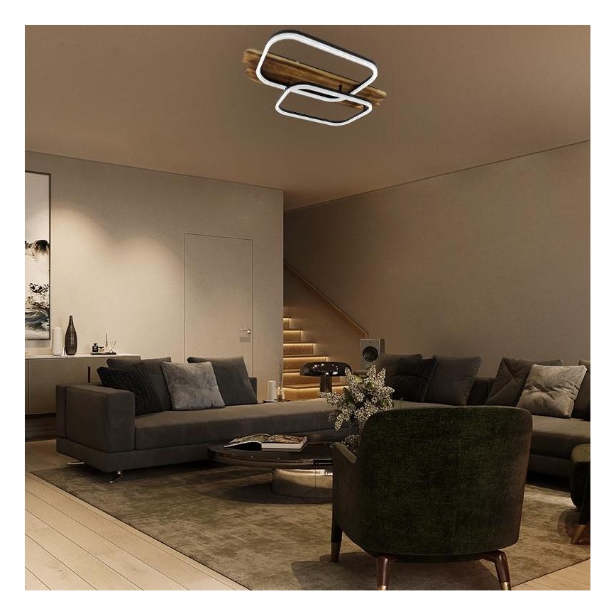 LED Pritemdomas lubinis šviestuvas LED/95W/230V 3000-6500K ąžuolas + nuotolinio valdymo pultas