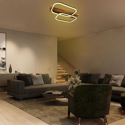 LED Pritemdomas lubinis šviestuvas LED/95W/230V 3000-6500K ąžuolas + nuotolinio valdymo pultas
