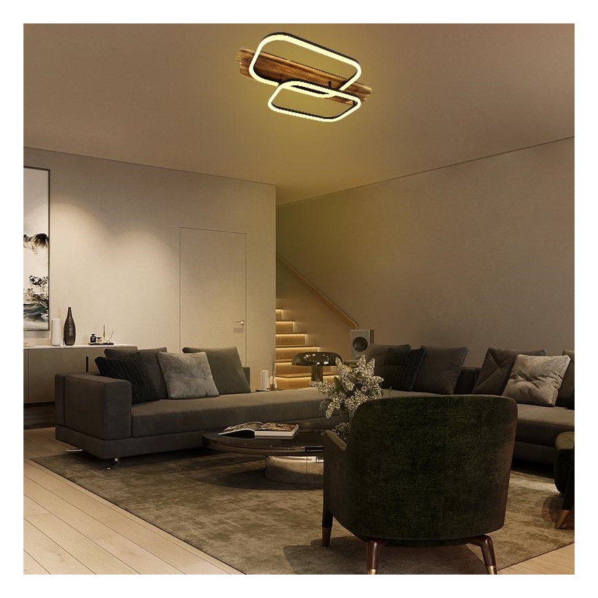 LED Pritemdomas lubinis šviestuvas LED/95W/230V 3000-6500K ąžuolas + nuotolinio valdymo pultas