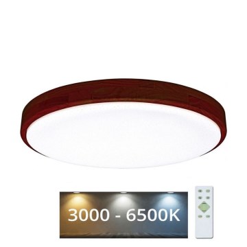 LED Pritemdomas lubinis šviestuvas LENA LED/24W/230V 3000-6500K ąžuolas + nuotolinio valdymo pultas