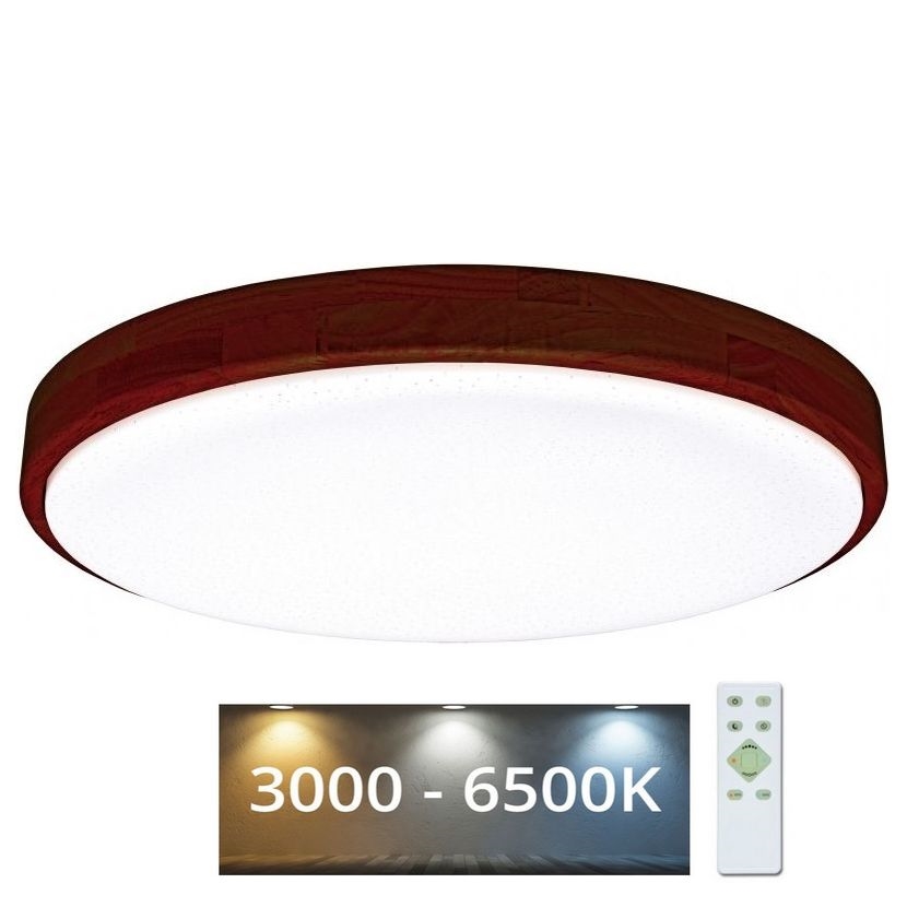 LED Pritemdomas lubinis šviestuvas LENA LED/60W/230V 3000-6500K ąžuolas + nuotolinio valdymo pultas