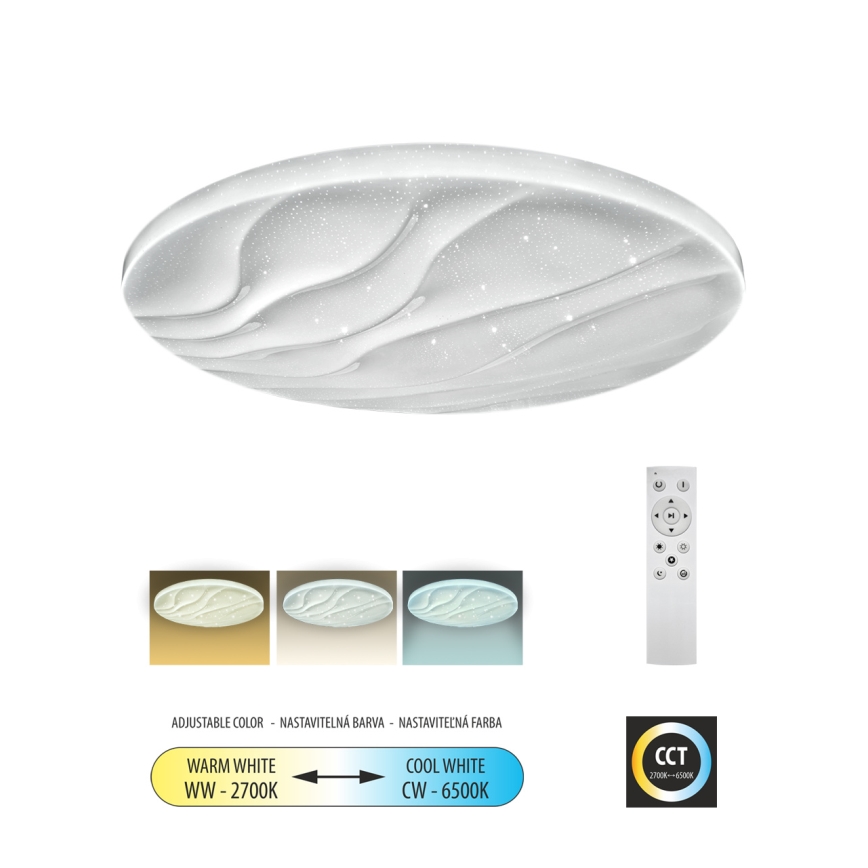 LED Pritemdomas lubinis šviestuvas LIKA LED/60W/230V 2700-6500K diametras 58 cm + nuotolinio valdymo pultas