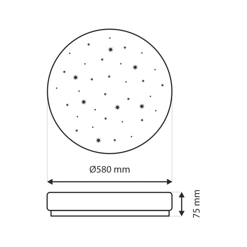 LED Pritemdomas lubinis šviestuvas LIKA LED/60W/230V 2700-6500K diametras 58 cm + nuotolinio valdymo pultas