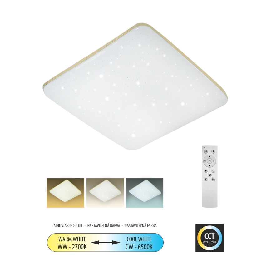 LED Pritemdomas lubinis šviestuvas MANA LED/36W/230V 2700-6500K 43x43 cm + nuotolinio valdymo pultas