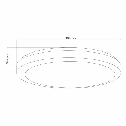 LED pritemdomas lubinis vonios šviestuvas MARIAN LED/72W/230V diametras 48 cm 3000-6000K IP44 + nuotolinio valdymo pultas