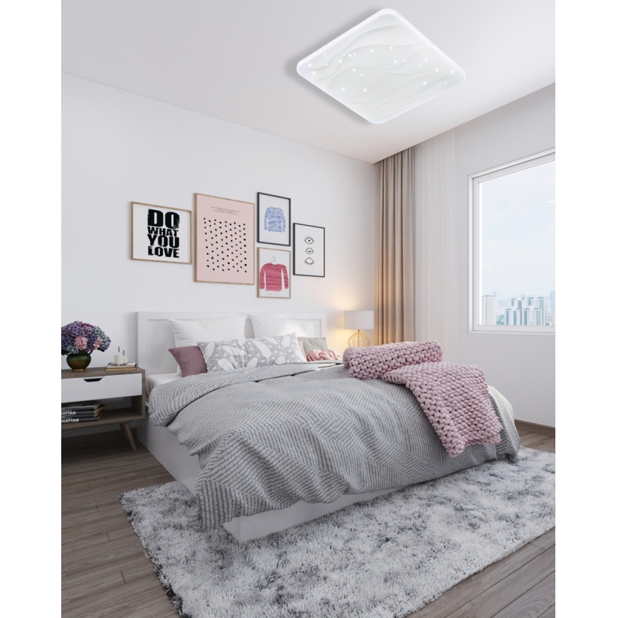 LED Pritemdomas lubinis šviestuvas NERIS LED/36W/230V 2700-6500K 43x43 cm + nuotolinio valdymo pultas