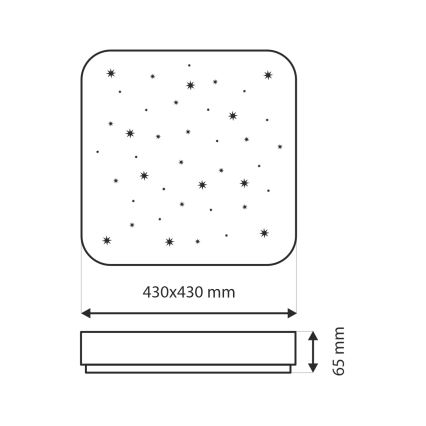 LED Pritemdomas lubinis šviestuvas NERIS LED/36W/230V 2700-6500K 43x43 cm + nuotolinio valdymo pultas