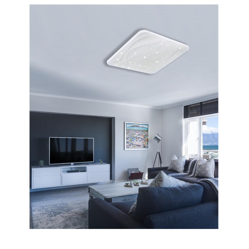 LED Pritemdomas lubinis šviestuvas NERIS LED/60W/230V 2700-6500K 53x53 cm + nuotolinio valdymo pultas
