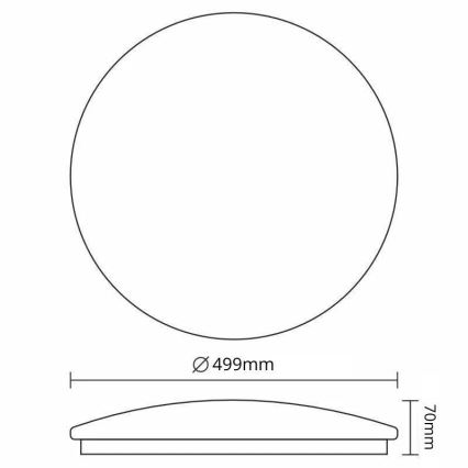 LED Pritemdomas lubinis šviestuvas OPAL LED/48W/230V 3000-6500K diametras 49,9 cm + nuotolinio valdymo pultas